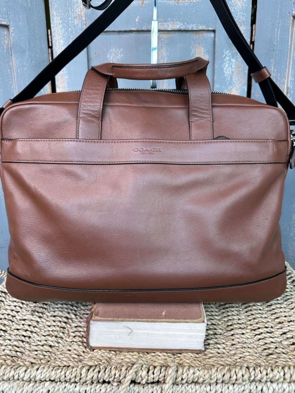 Coach Hamilton Smooth Leather Business Bag Dark Saddle - Picture 2 of 16